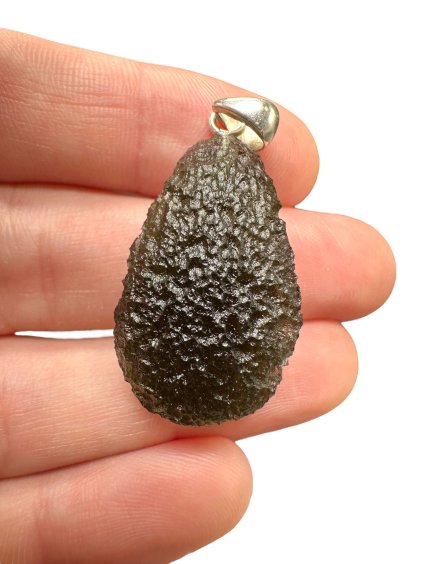 Silber Moldavit Anhänger 7,3g