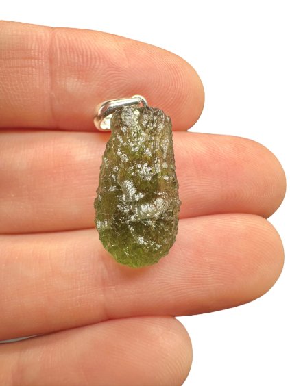 Silber Moldavit Anhänger 2,1g