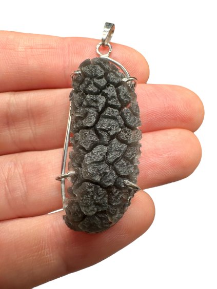 Stříbrný přívěsek ze slovenského obsidiánu 6,1g
