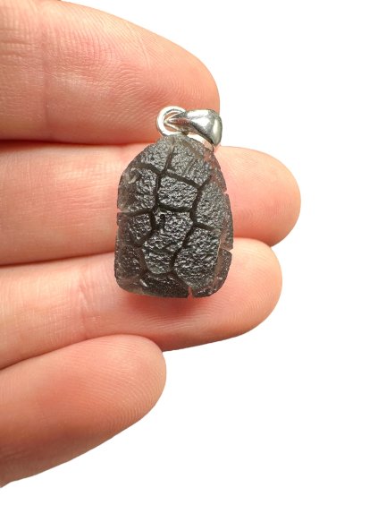 Silver pendant made from carpathian obsidian 2,5g