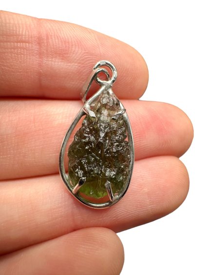 Stříbrný vltavínový přívěsek 2,2g