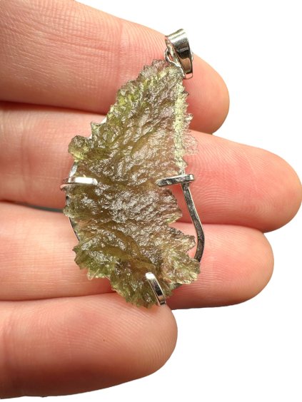 Silber Moldavit Anhänger 2,9g