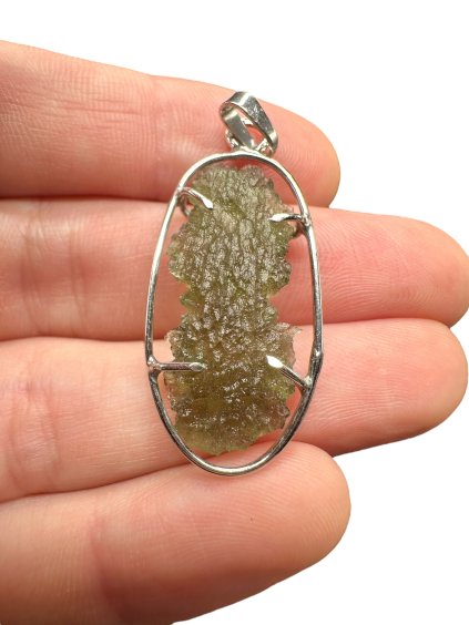Silber Moldavit Anhänger 2,8g