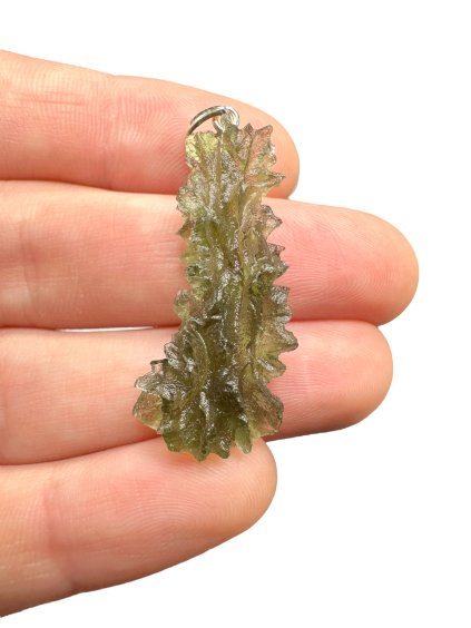 Silber Moldavit Anhänger 3,1g aus Besednice Jezkovna