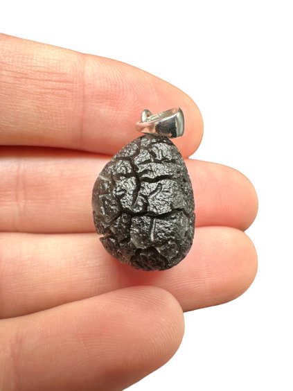 Silberanhänger aus slowakischem Obsidian 4,8g