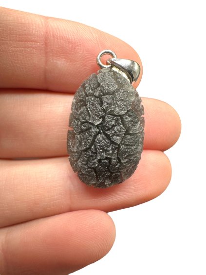 Silver pendant made from carpathian obsidian 4,5g