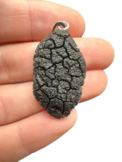 Silver pendant made from carpathian obsidian 4,9g
