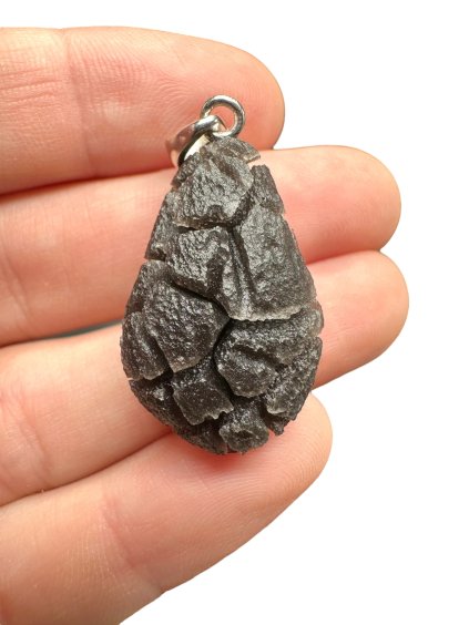 Silver pendant made from carpathian obsidian 6,5g