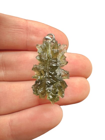 Silver moldavite pendant 3,7g from Besednice Jezkovna