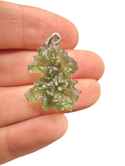 Silver moldavite pendant 3,5g from Besednice Jezkovna