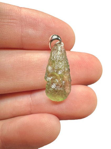 Silber Moldavit Anhänger 1,1g
