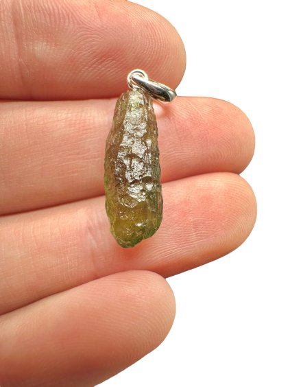 Silber Moldavit Anhänger 1,1g