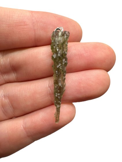 Silver moldavite pendant 1,1g