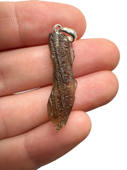 Silber Moldavit Anhänger 1,5g