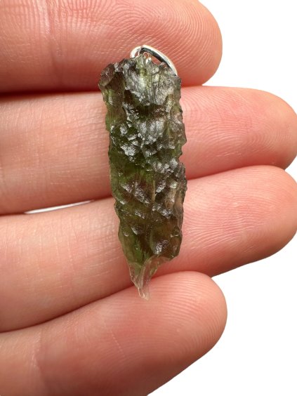 Silber Moldavit Anhänger 2g