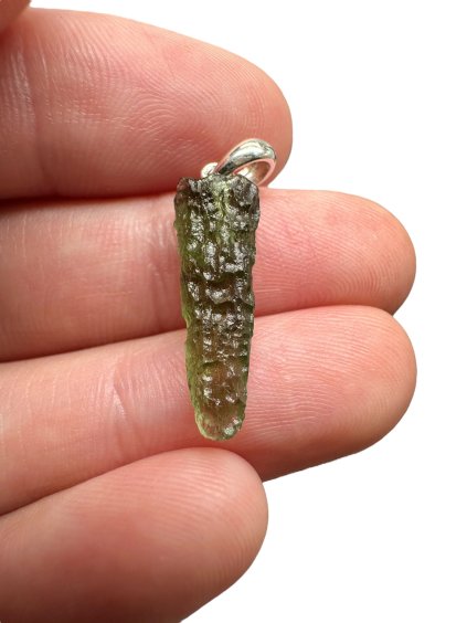 Silber Moldavit Anhänger 1g