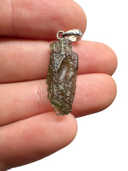 Silver moldavite pendant 1,1g