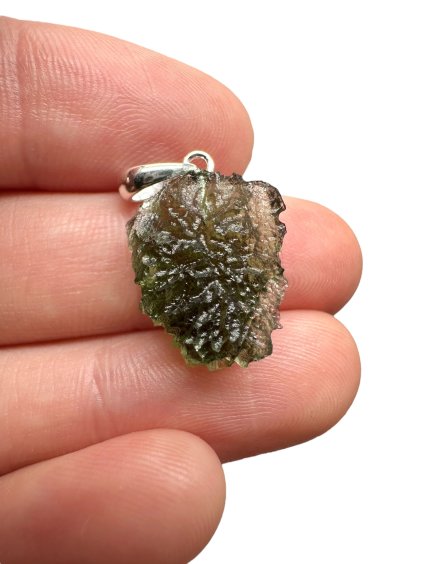 Silber Moldavit Anhänger 1,7g