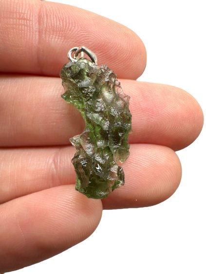 Silber Moldavit Anhänger 1,8g