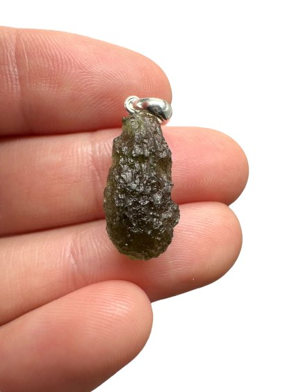 Silber Moldavit Anhänger 1,7g