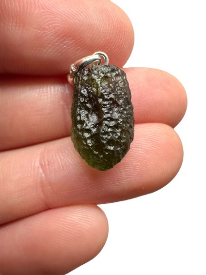 Silber Moldavit Anhänger 1,7g