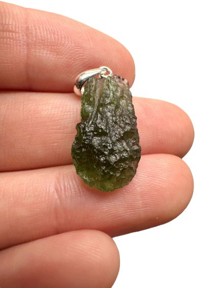 Stříbrný vltavínový přívěsek 1,9g