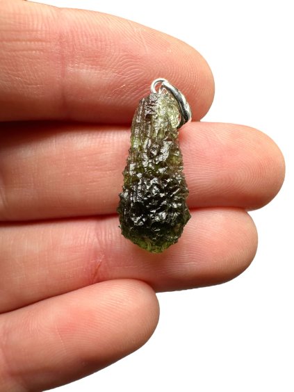 Silber Moldavit Anhänger 1,7g