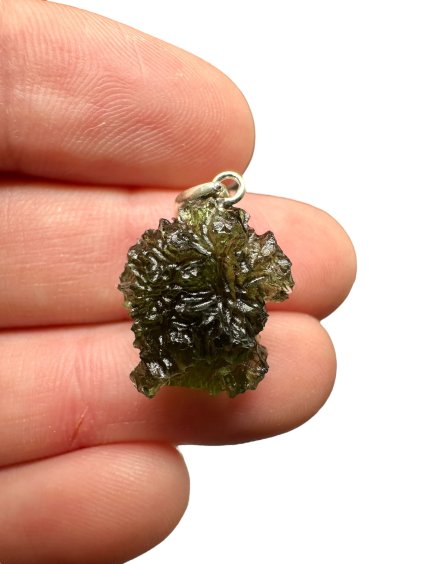 Silber Moldavit Anhänger 2,1g