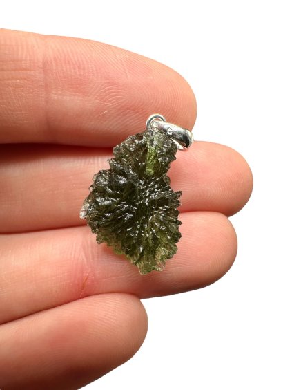 Silver moldavite pendant 2,3g