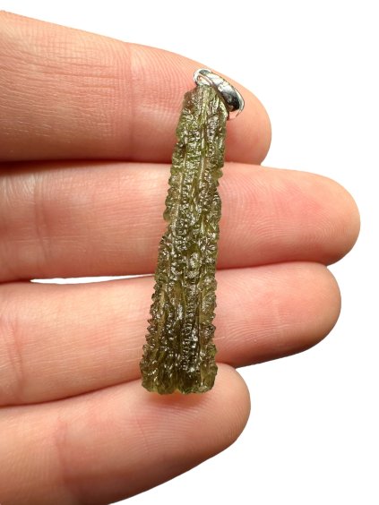 Silber Moldavit Anhänger 2g