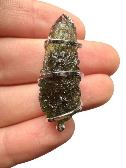 Silber Moldavit Anhänger 5,2g