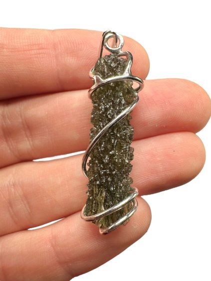 Silber Moldavit Anhänger 4,5g