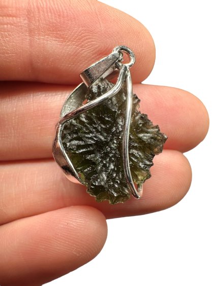 Silver moldavite pendant 3,3g
