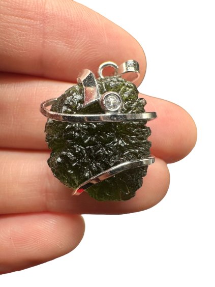 Silver moldavite pendant 5,9g