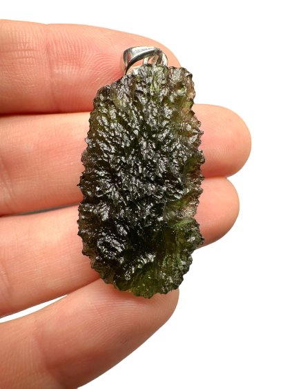 Silver moldavite pendant 8,1g