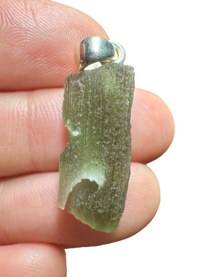 Stříbrný vltavínový přívěsek 2,2g