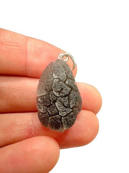 Silver pendant made from carpathian obsidian 4,1g