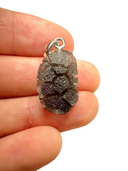 Silver pendant made from carpathian obsidian 2,4g