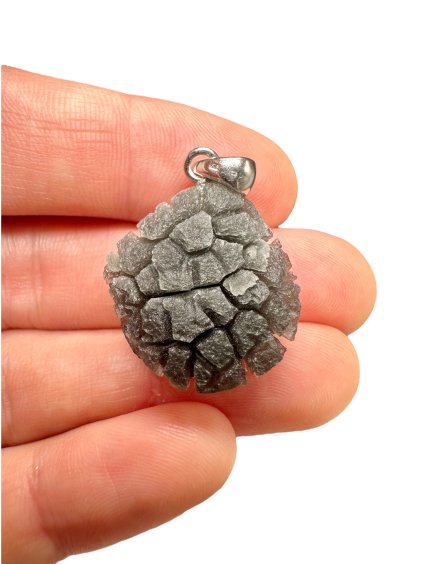 Silver pendant made from carpathian obsidian 5,3g