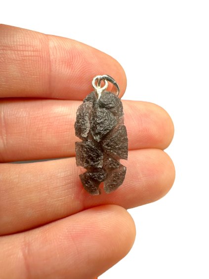 Silver pendant made from carpathian obsidian 2,5g