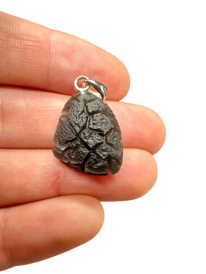 Silver pendant made from carpathian obsidian 3,2g
