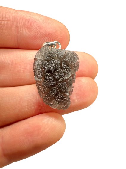 Silver pendant made from carpathian obsidian 3,6g