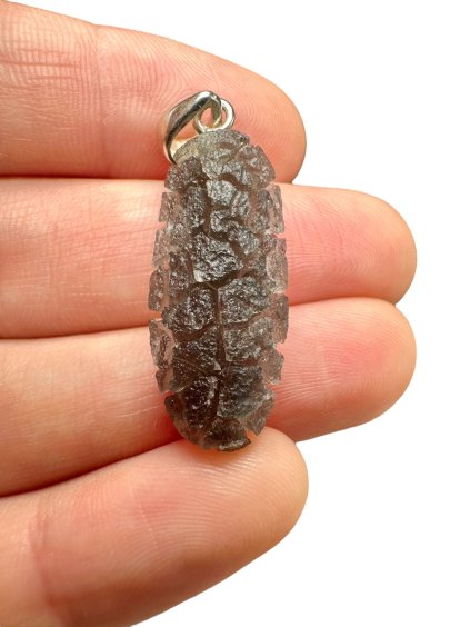 Silver pendant made from carpathian obsidian 3,1g