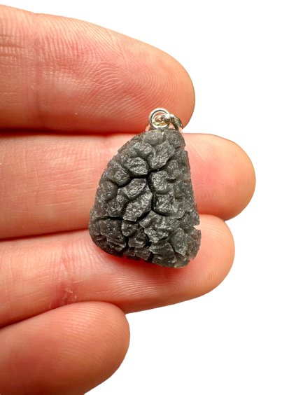 Silver pendant made from carpathian obsidian 2,3g