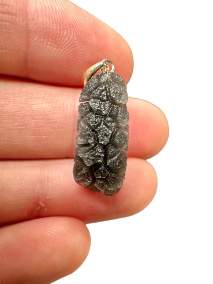 Silver pendant made from carpathian obsidian 2g