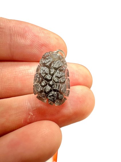 Silver pendant made from carpathian obsidian 1,8g