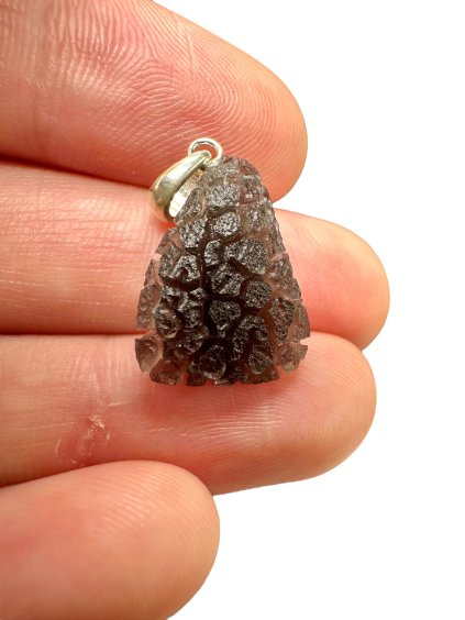 Silver pendant made from carpathian obsidian 1,7g