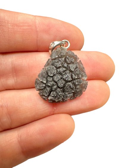 Silver pendant made from carpathian obsidian 3,2g