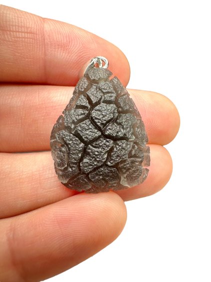 Silver pendant made from carpathian obsidian 4,5g