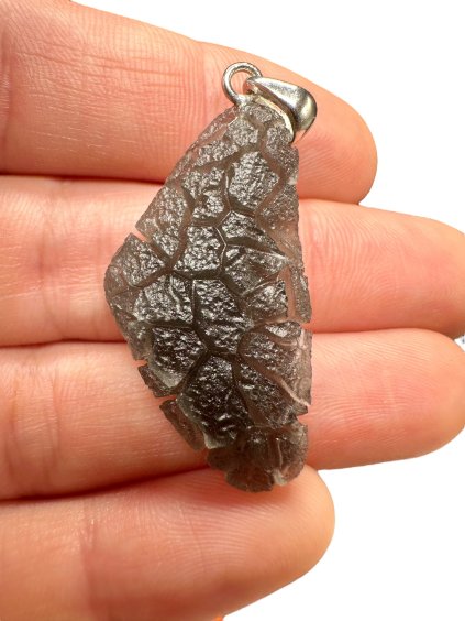 Silberanhänger aus slowakischem Obsidian 4,9g